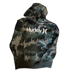 Hurley Green Camo Hoodie - Boys Size M - EUC